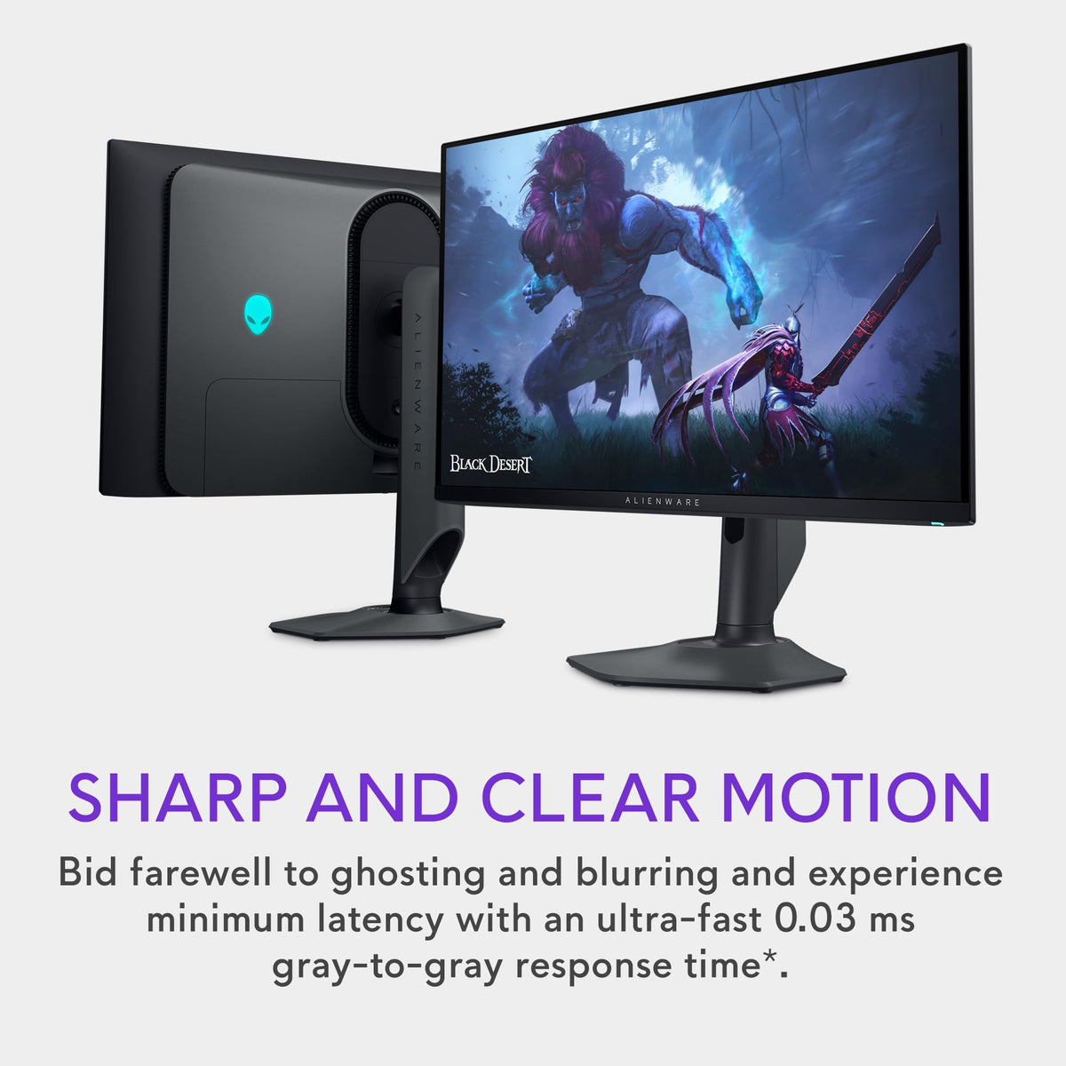 Alienware AW2725DF stand and base providing stable ergonomic placement.
