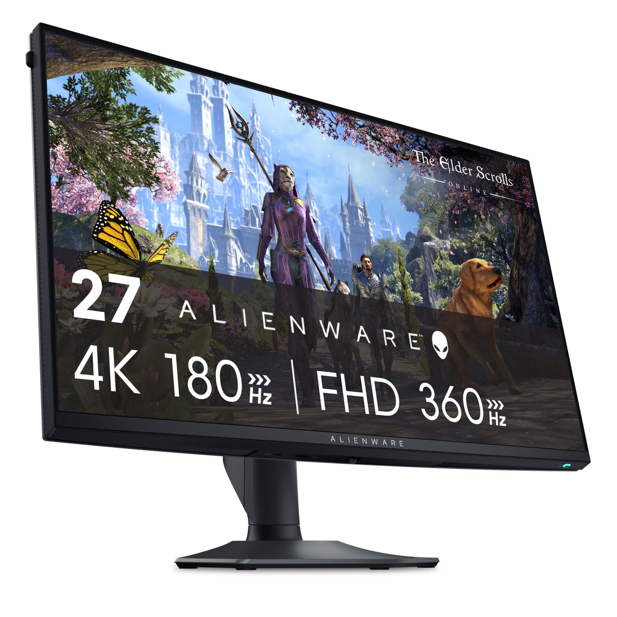 Alienware AW2725QF 4K IPS panel delivers ultra-detailed visuals for immersive gaming.