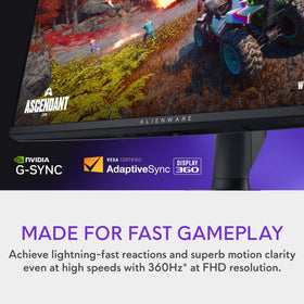 Alienware AW2725QF 95% DCI-P3 color for vibrant game scenes.