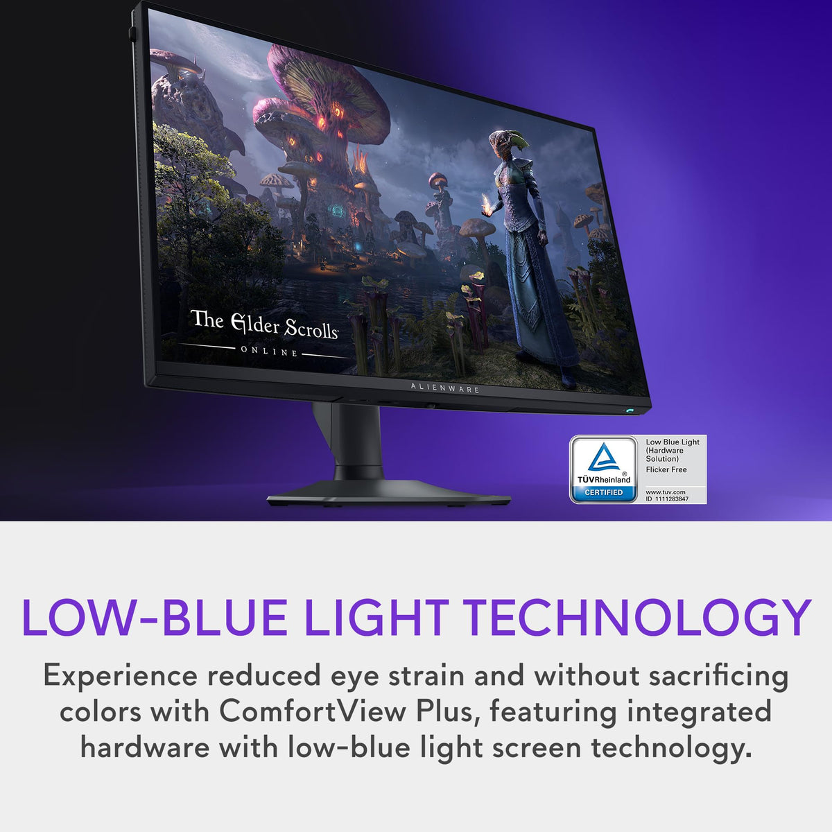 Alienware AW2725QF NVIDIA G-SYNC Compatible for tear-free action.