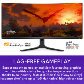 Alienware AW3423DWF with FreeSync Pro for tear-free, fluid gameplay.