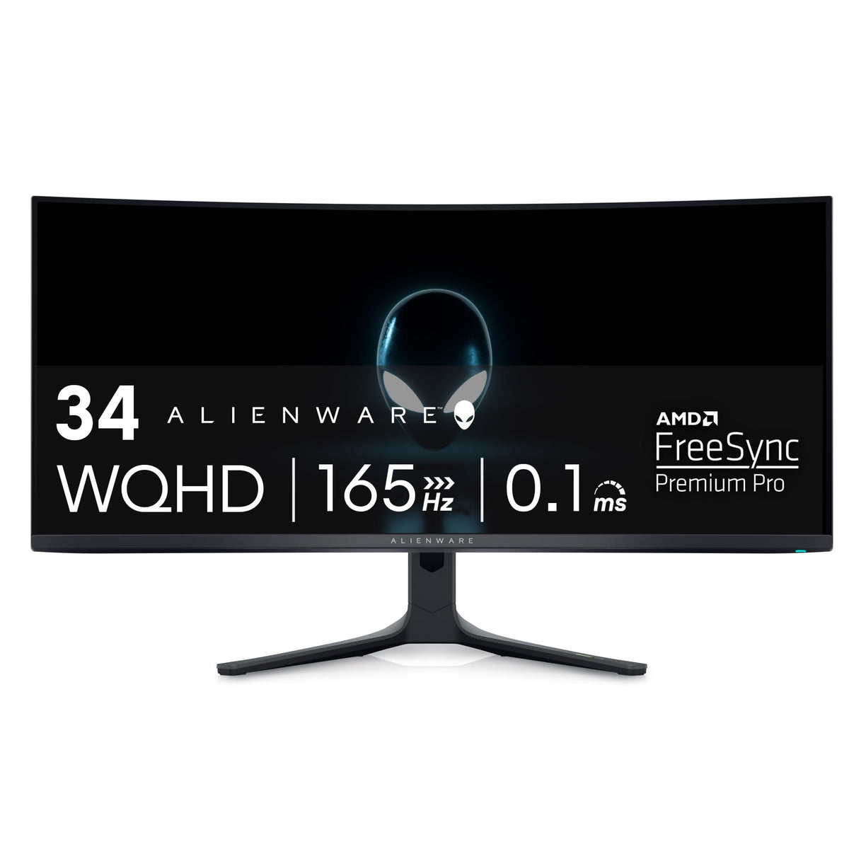Alienware AW3423DWF QD-OLED curved panel delivers vivid colors and broad viewing angles.