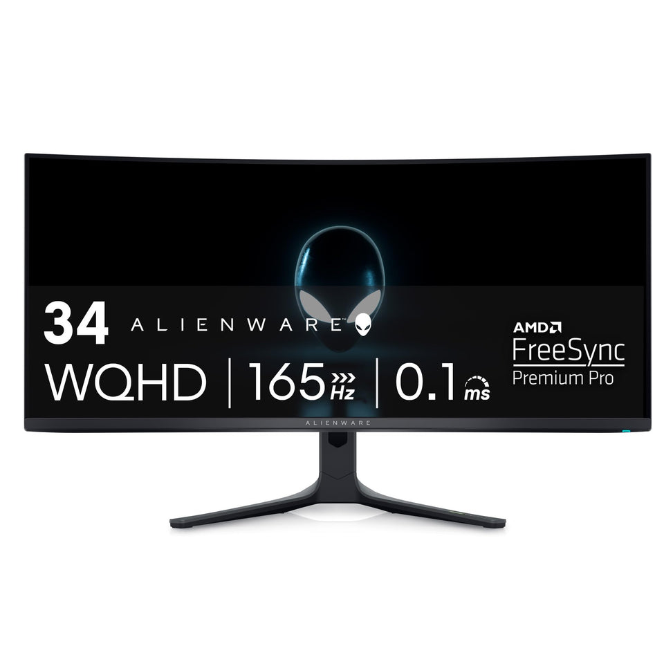 Alienware AW3423DWF QD-OLED curved panel delivers vivid colors and broad viewing angles.