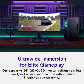 Alienware AW3425DW 1800R curve enhances field of view and depth.