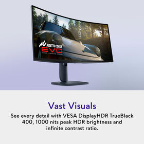 Alienware AW3425DW DisplayHDR TrueBlack 400 delivers deep blacks.