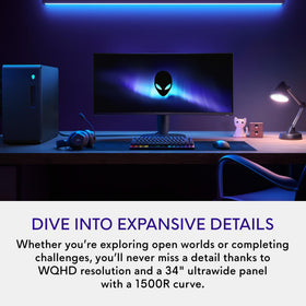 Alienware AW3425DWM WQHD resolution delivers sharp, expansive landscapes.