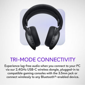 Alienware AW725H tri-mode connectivity for wired, Bluetooth, and 3.5mm.