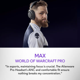 Alienware Pro Wireless Headset ergonomic comfort for extended gaming