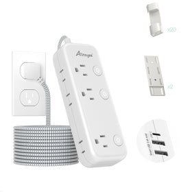 Alitayee 15ft surge protector wall-outlet array for tidy power setups.