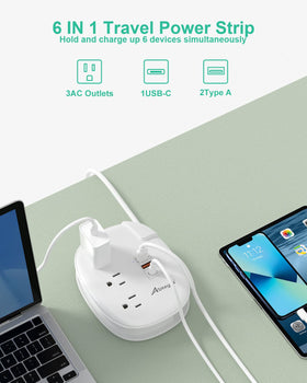 Alitayee 3-outlet USB/USB-C configuration enables simultaneous charging