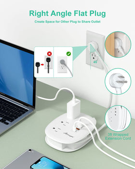 Alitayee 3ft wrapped cord for easy reach and storage