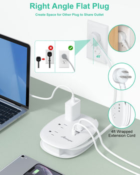 Alitayee USB C Travel Power Strip compact travel companion for cruises.