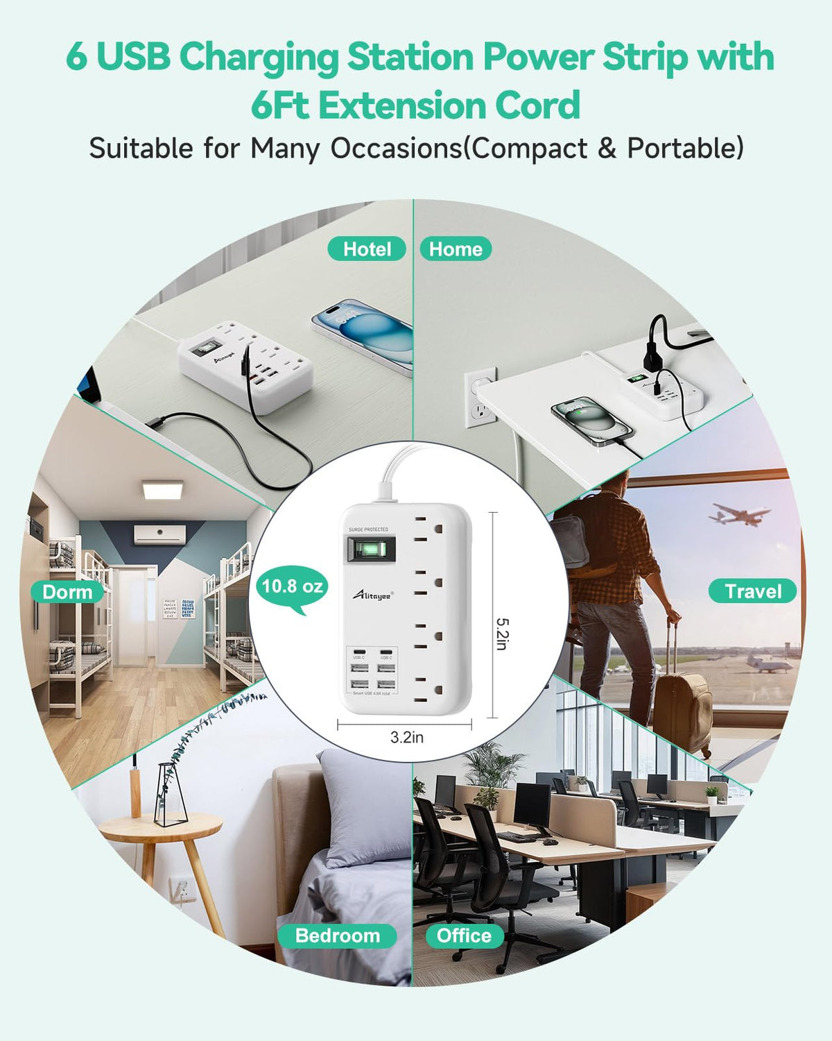 Alitayee wall-mountable design with mounting holes for secure setup.