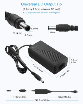 ALITOVE adapter label with voltage and certification details for safe use
