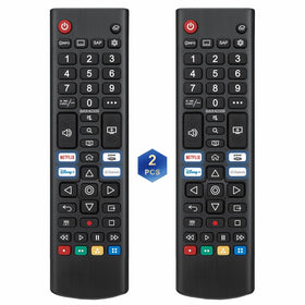 Alizen LG universal remote 2-pack front view with easy-access buttons for quick control