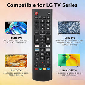 Alizen LG universal remote 2-pack side angle showing slim ergonomic design