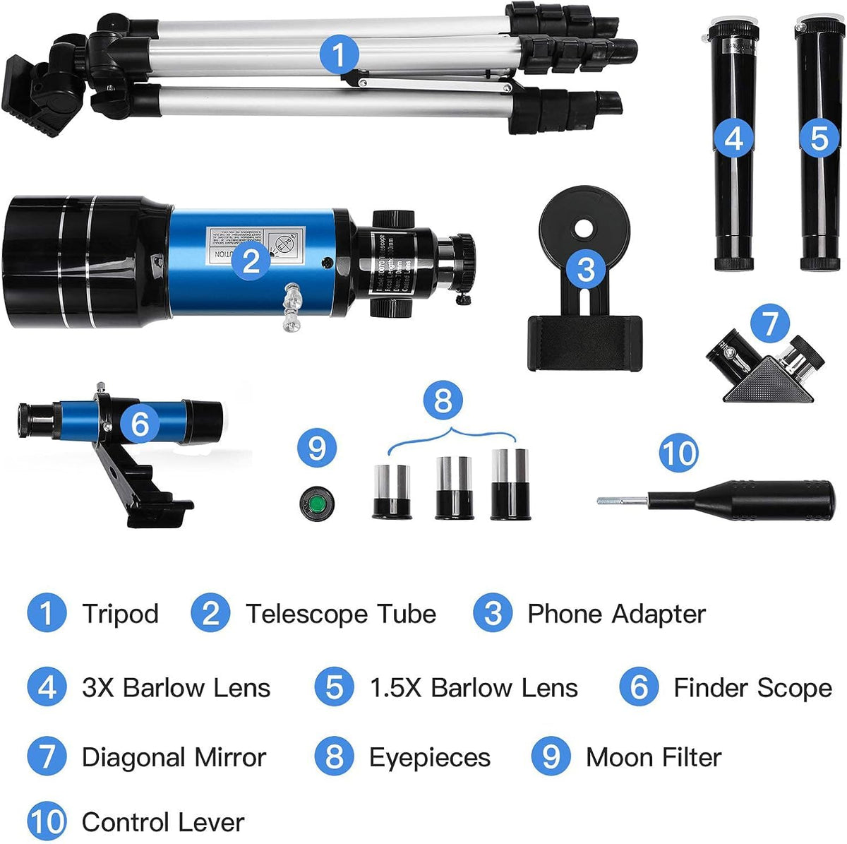 Alkinshue telescope Portable-Travel-Compact ideal for outings and family trips.