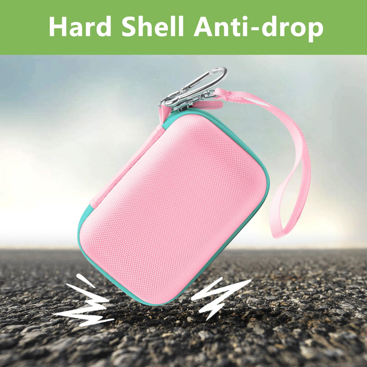 ALKOO JBL Go 4 pink case compact design fits in a backpack.