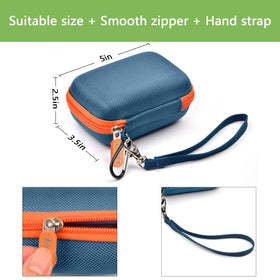ALKOO JBL Go 4 case blue half-mesh pocket stores the charging cable neatly.
