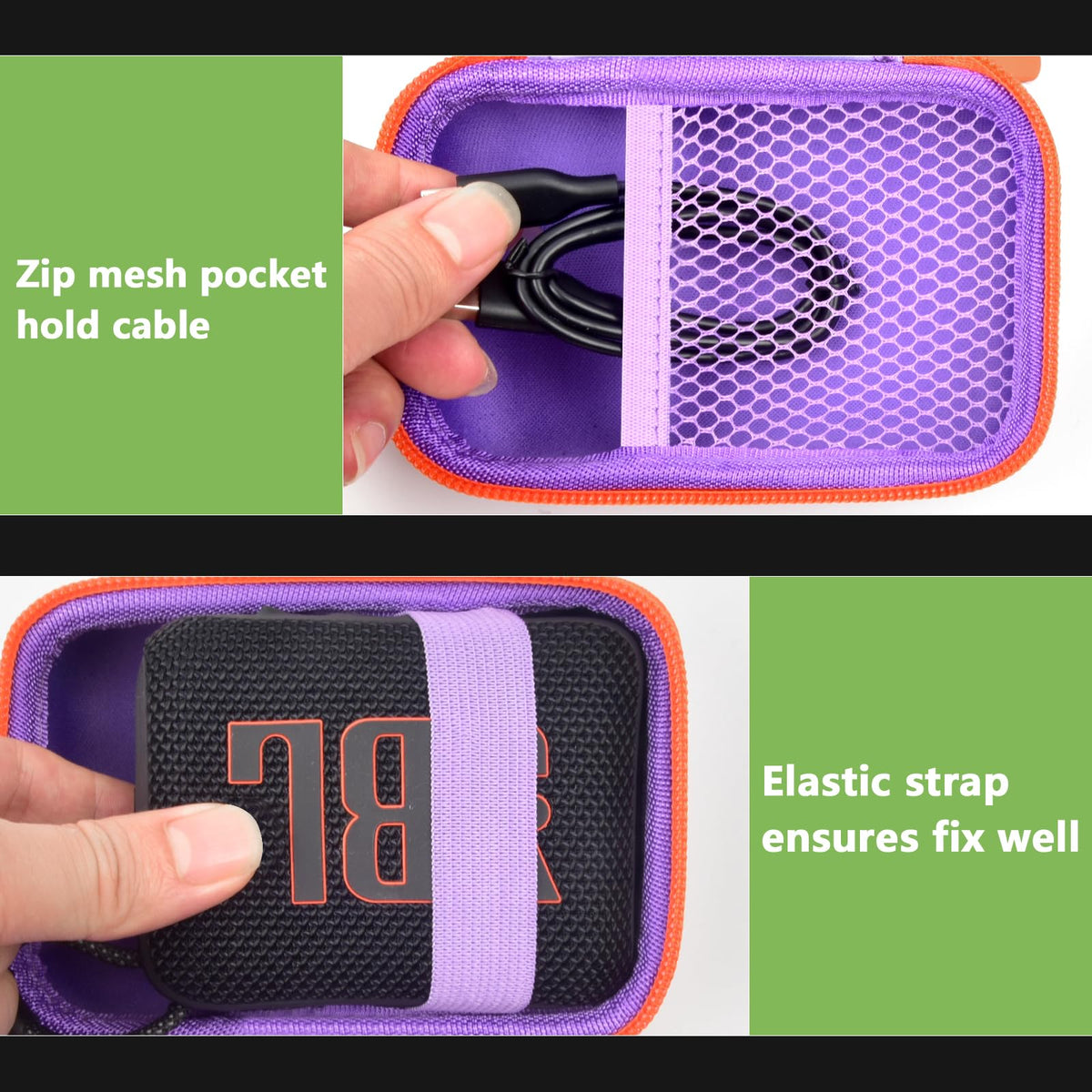 Detachable hand strap helps carry the JBL Go4 case easily.