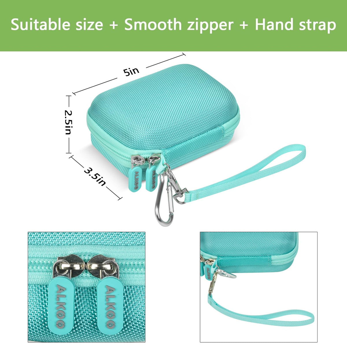 ALKOO JBL Go 4 case detachable hand strap for quick carrying.