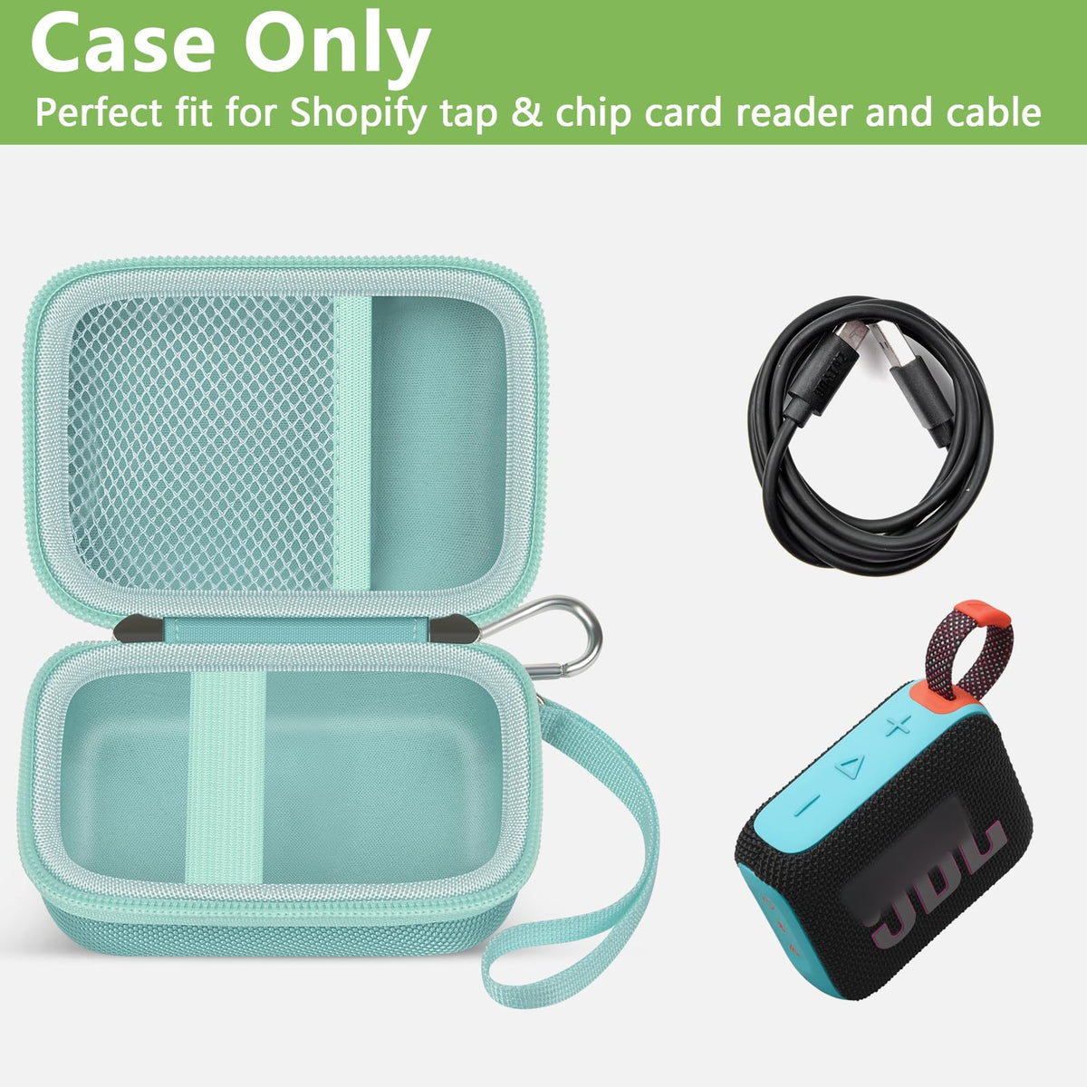 ALKOO JBL Go 4 case with smooth zipper for easy access to speaker.