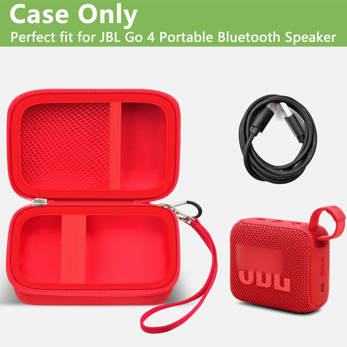 ALKOO JBL Go 4 case elastic strap inside keeps your speaker secure during travel