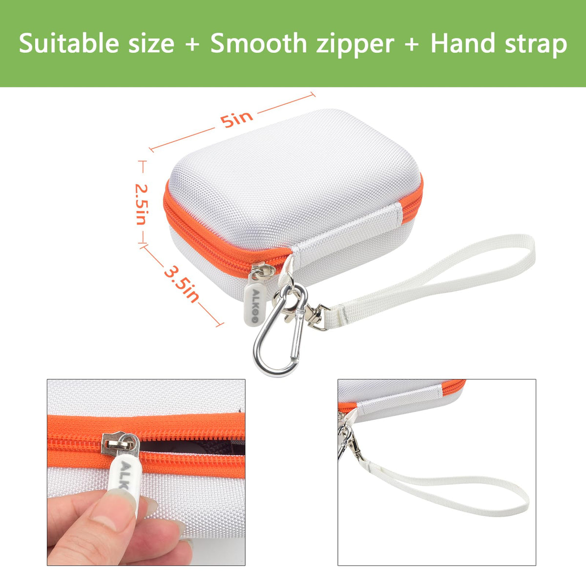 ALKOO JBL Go4 case half-mesh pocket stores the charging cable.