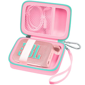 ALKOO JBL Go 4 pink case fits snugly for travel protection.