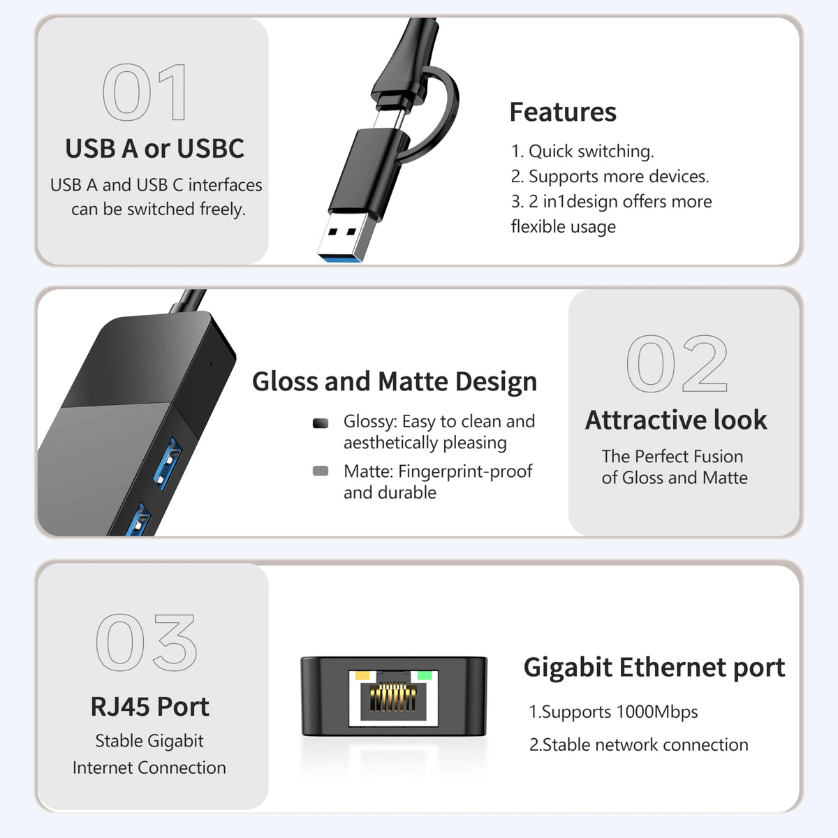 ALL-LUCKY USB 3.0 port delivers up to 5 Gbps data transfer.