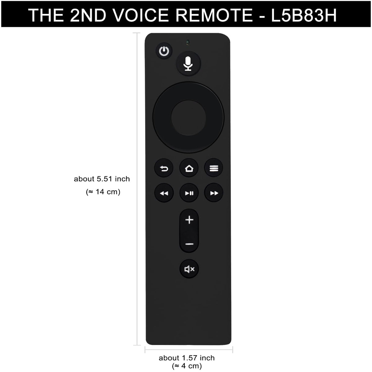 ALLIMITY remote held in hand to show scale and comfortable grip benefit
