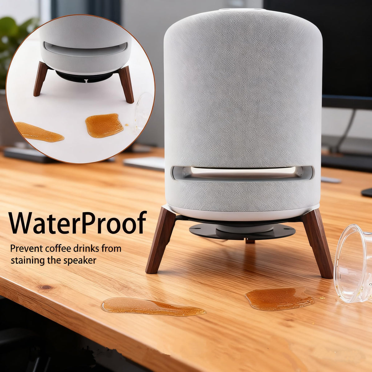 Alloery wooden speaker stand for HomePod 2 elevates listening position and decor