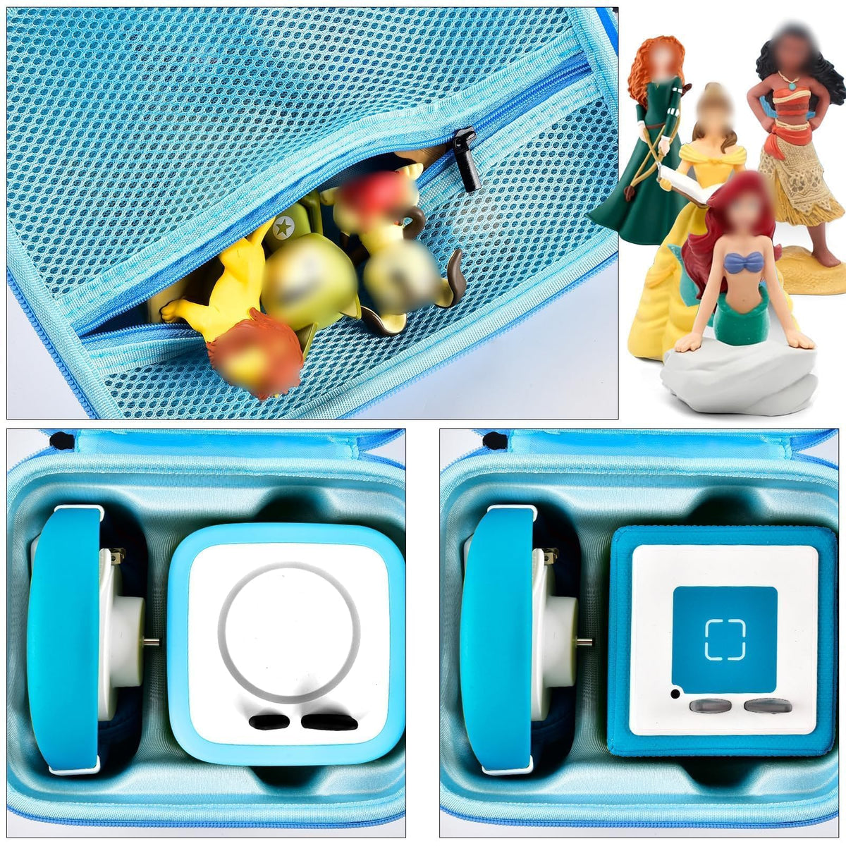 Space-saving organizer with mesh pocket keeps Tonies and charging station in one place