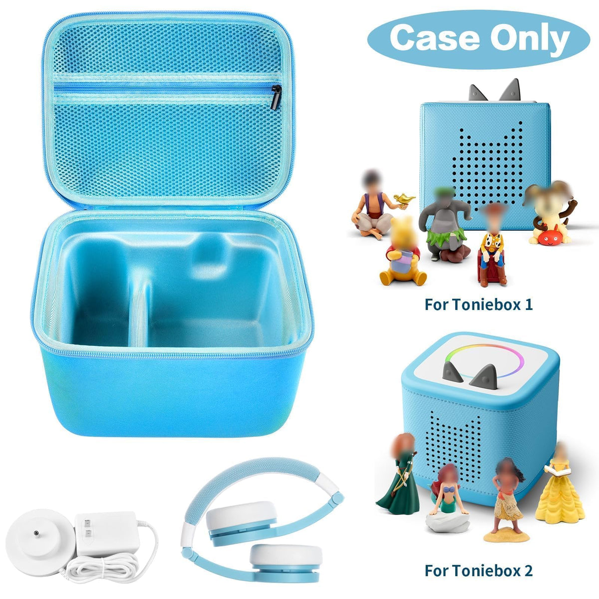 ALLPRIMO EVA-protected Tonie accessories case protects headphones and figurines on the go
