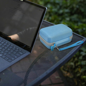ALLPRIMO case features zippered mesh pocket for cables and adapters.