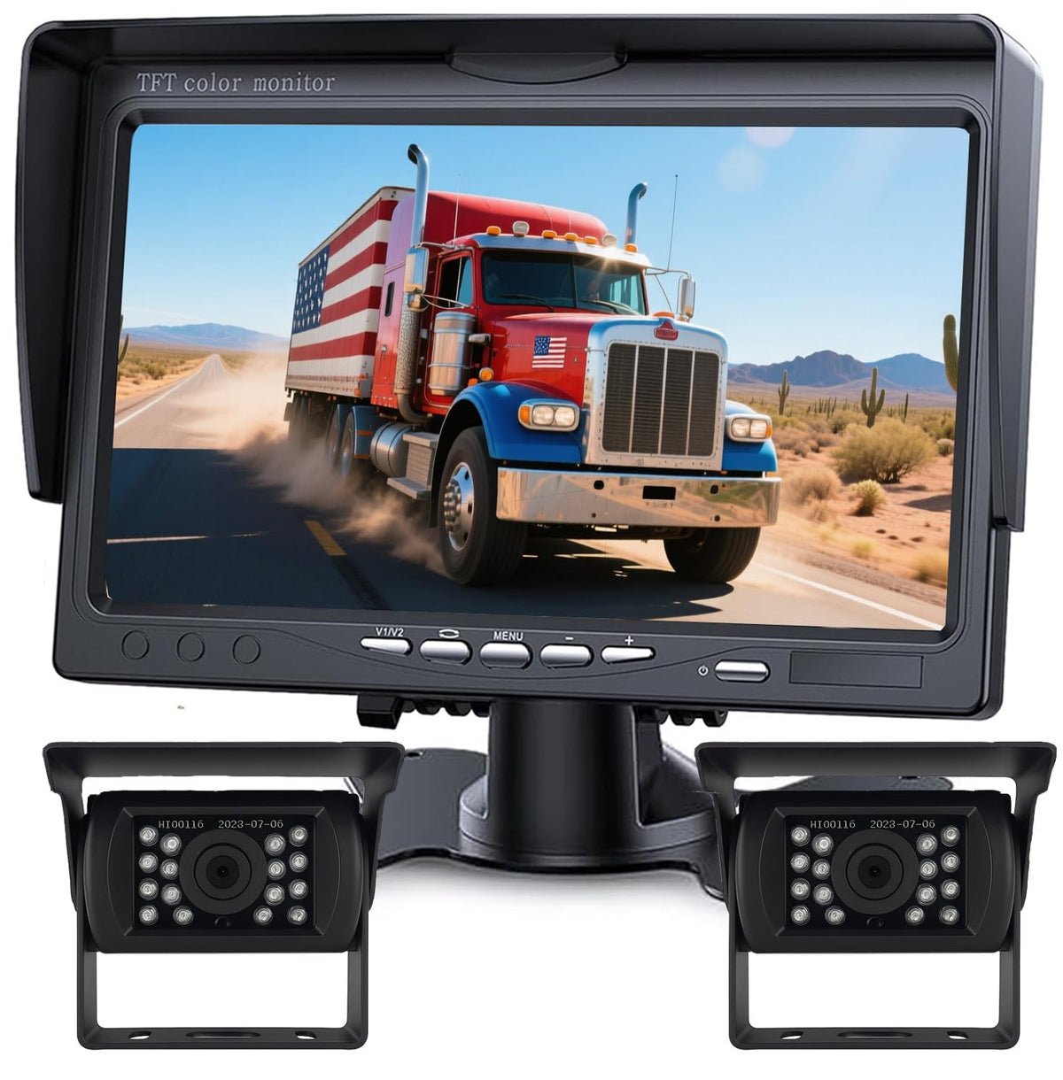 ALLRUBY backup monitor 7-inch display for clear rear viewing during parking