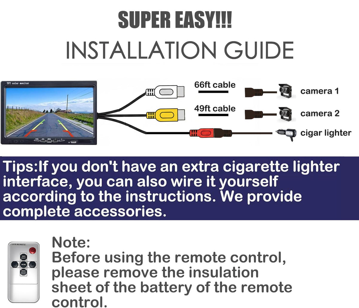 ALLRUBY remote control allows brightness, contrast, and color adjustments