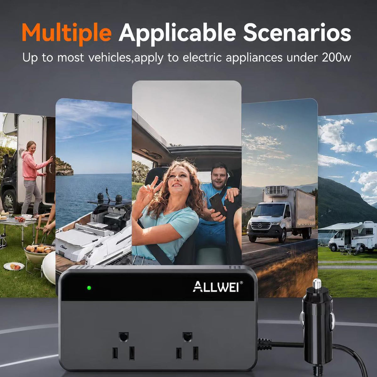 ALLWEI 200W durable housing designed for daily car use