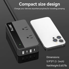 ALLWEI 200W in use on a road trip powering laptops and devices
