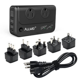 ALLWEI front view showing plug ports and compact design for easy travel