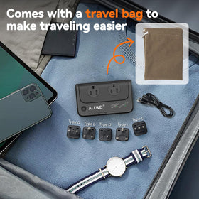 ALLWEI in use powering a hair straightener safely on international mains