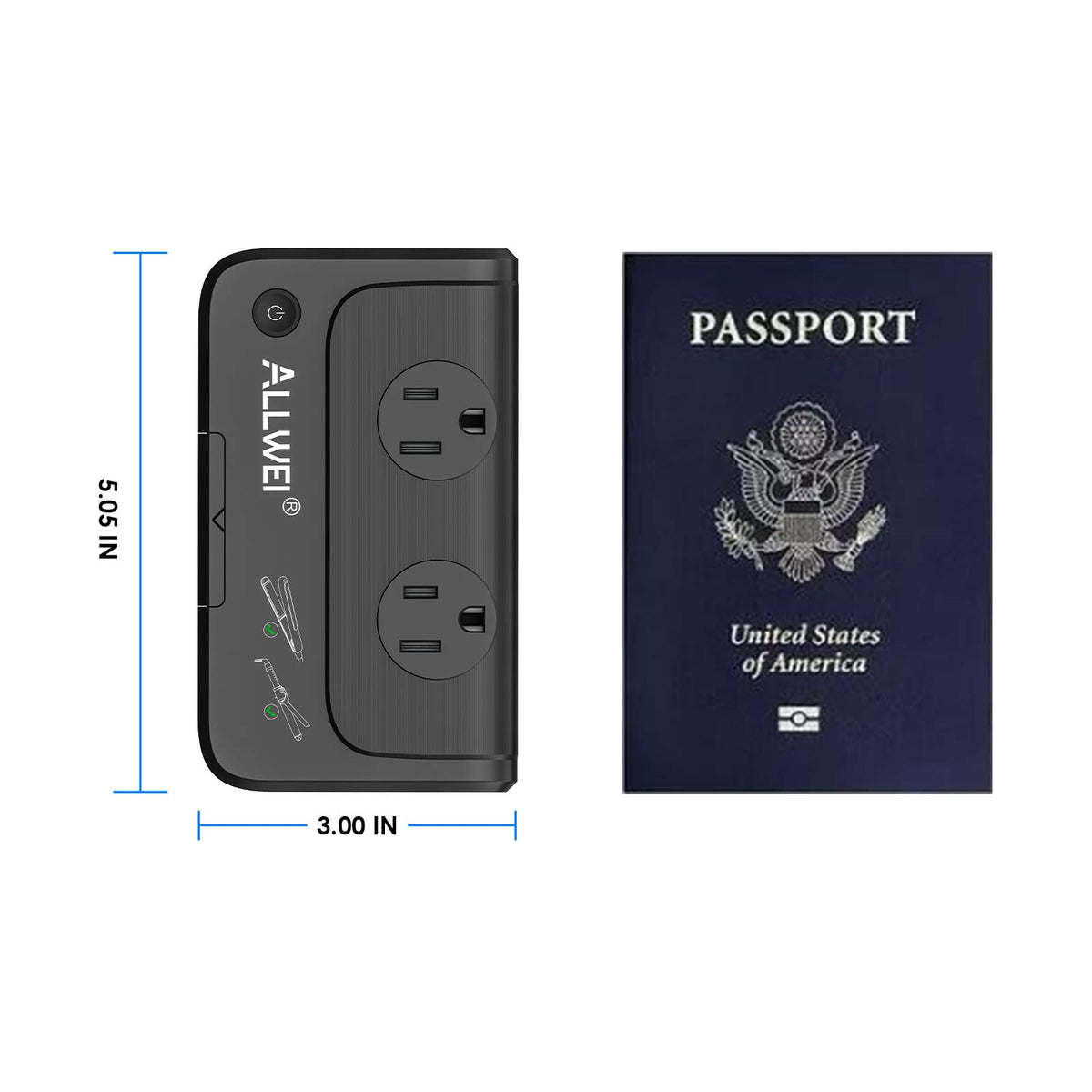 ALLWEI packed inside a travel bag showing portability and organized storage
