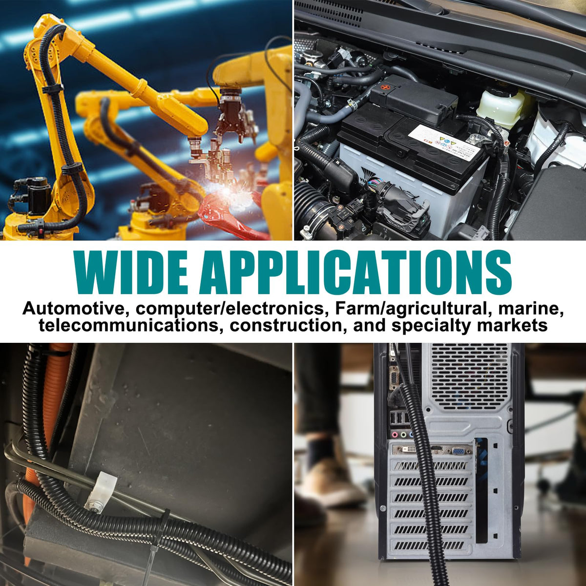 ALLWIN versatile conduit for automotive, home, and office cable management