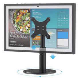 Almoz front view of stand holding Echo Show 21 showing stable elevated display