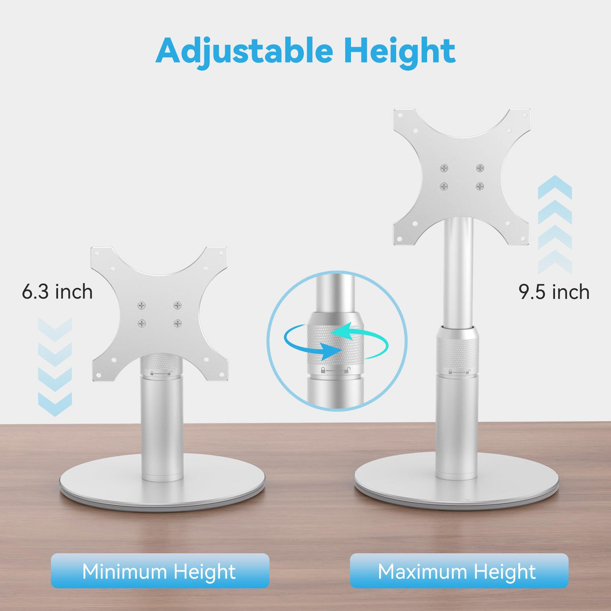 Almoz side profile demonstrating tilt adjustment for improved viewing angles