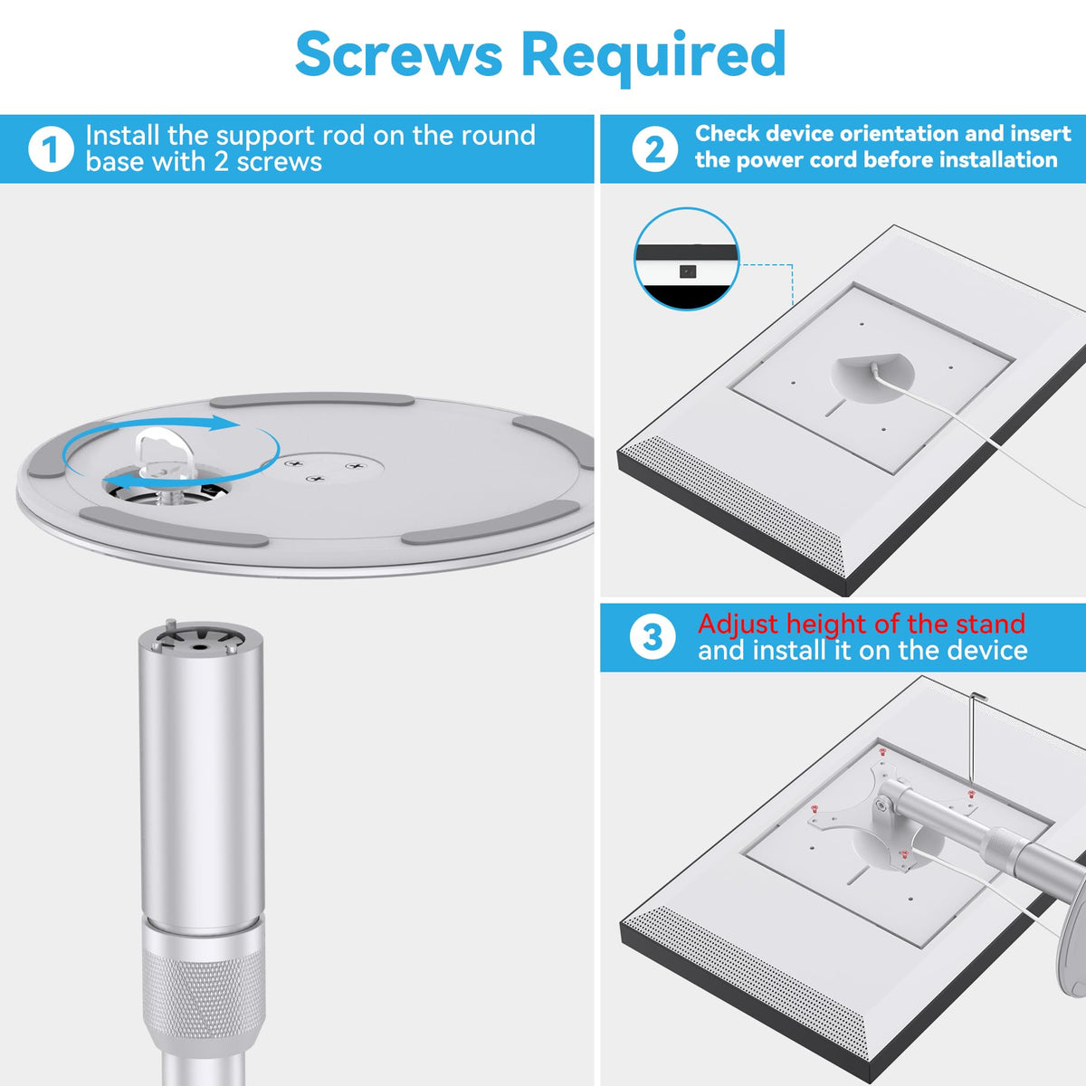 Almoz riser assembly point close-up illustrating simple screw installation benefit