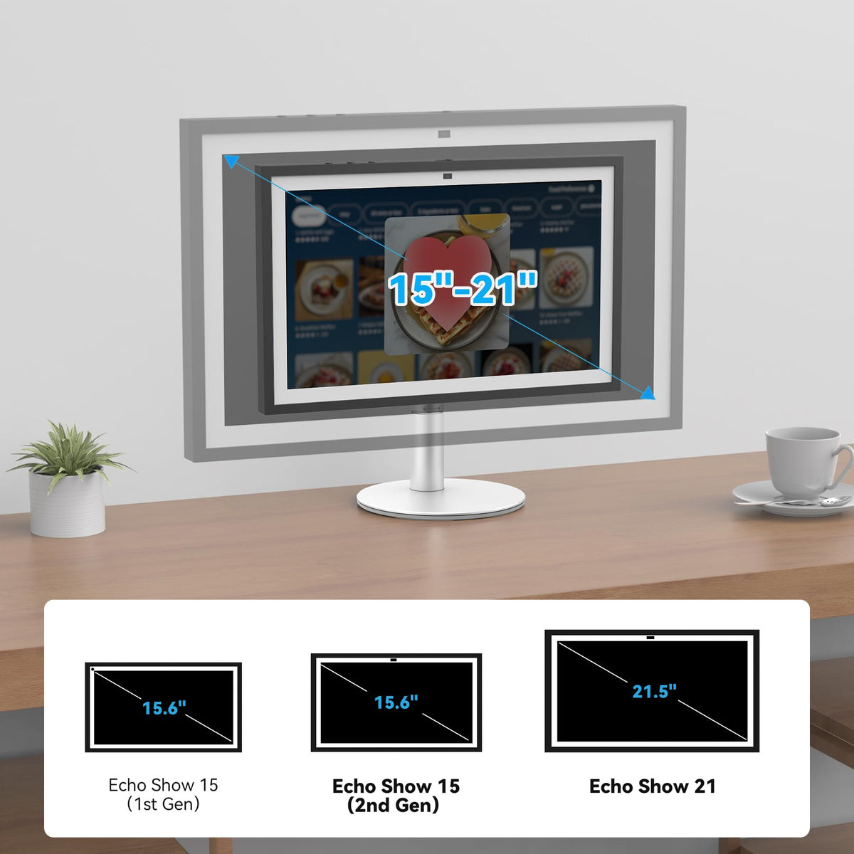 Almoz riser side profile demonstrating height adjustment and better ergonomic viewing