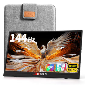 ALOLG 144Hz 16-inch portable monitor front view for crisp visuals on the go.