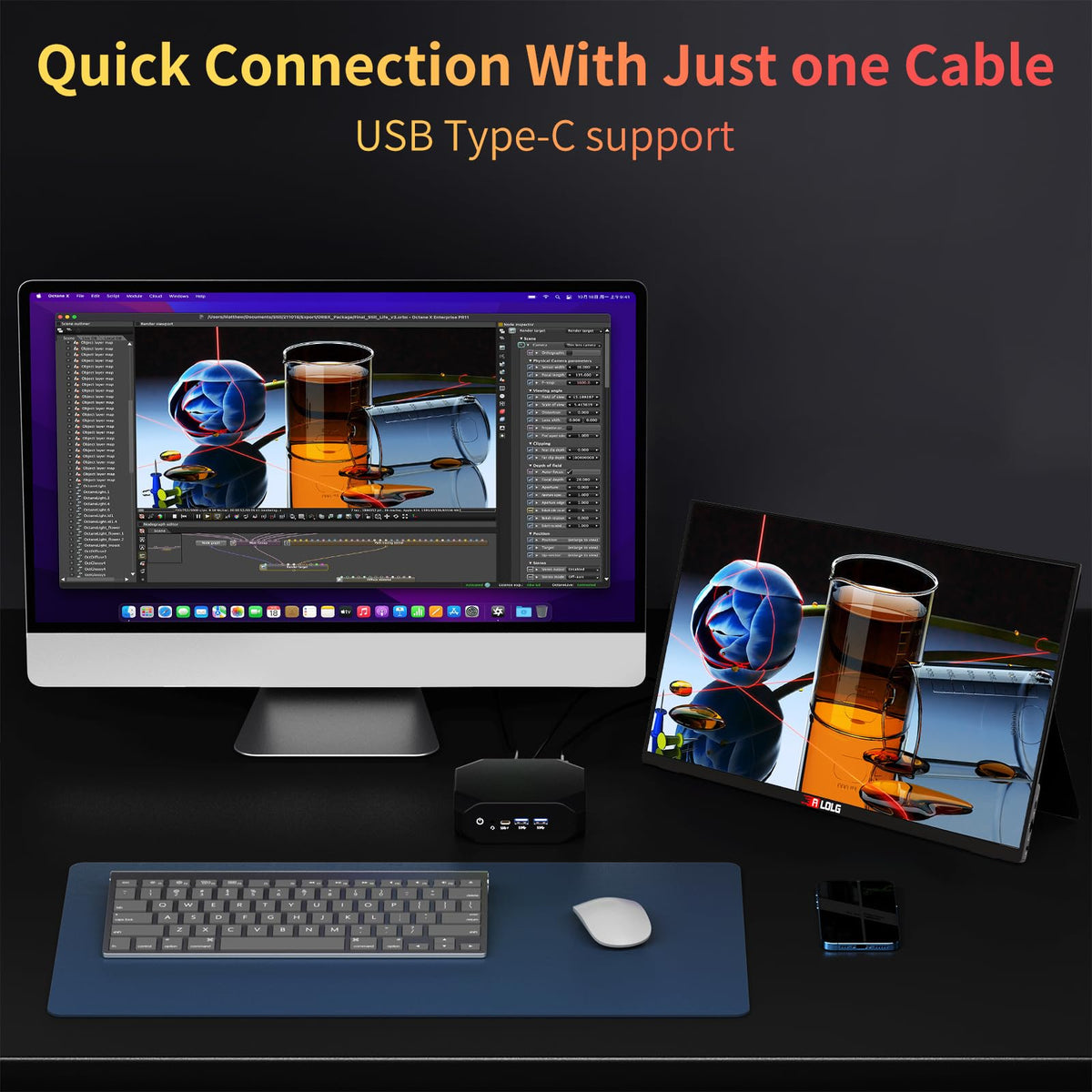 ALOLG ultra-slim monitor weighs 1.63 pounds, ideal for travel and commuting.