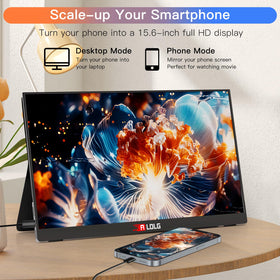 ALOLG ultra-slim portable monitor profile ready for travel and on-the-go use.
